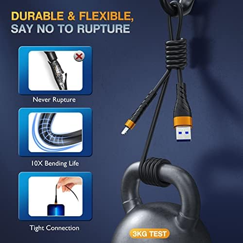 MFi Certified 6 Ft Lightning Charging Cable for i Phone – 3 Pack Fast Charging USB Cord, Durable Design for Enhanced Compatibility with i Phone 12/11/XS/Max/XR/X/8/8 P/7 P/6 & i Pad – Seamless Power-Up Experience