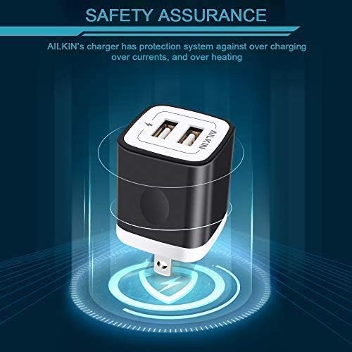 5-Pack Dual Port USB Wall Charger – Fast Charging Power Adapter Cube for i Phone 16, Samsung Galaxy, and More – Compact Travel Brick with Safety Features for Quick Device Charging and Enhanced Compatibility – Ideal for Home and On-the-Go Use