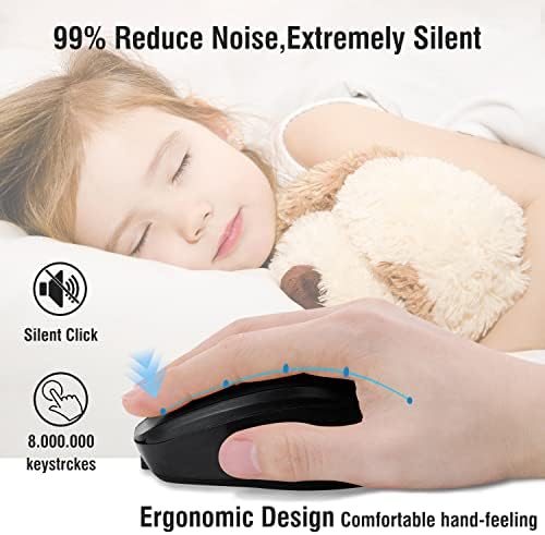 Sleek Silent Rechargeable Wireless Mouse – Ergonomic Light Green Design for Laptop, i Pad, Mac Book, Surface Pro, and More – Perfect for Travel and Everyday Use with Dual Mode Bluetooth Compatibility