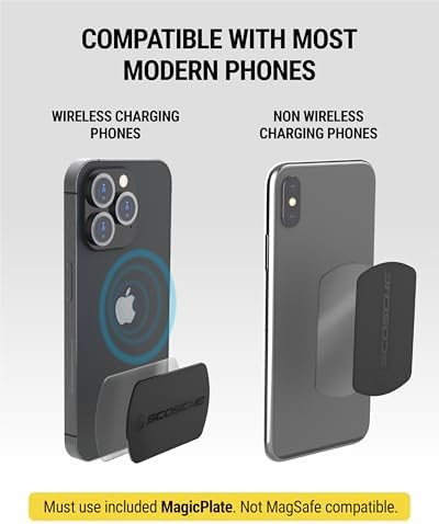 Scosche MXDM Ultra-Strong Magnetic Car Phone Holder – Secure Dashboard Mount for i Phone, Samsung & All Smartphones – Effortless Hands-Free Navigation & Enhanced Driving Safety with Durable Metal Plate