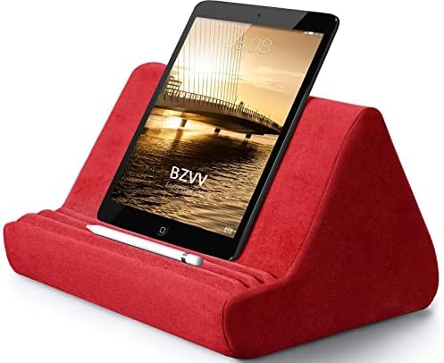 Elevate Your Viewing Experience with the Soft Blues Adjustable Pillow Stand: Ultimate Hands-Free Comfort for Tablets, E-Readers, and Smartphones – Perfect for Cozy Couch or Bedtime Use with Convenient Storage Pocket and Customizable Angles for Optimal Relaxation