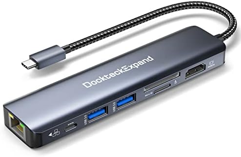 Transform Your Tech Experience with the Dockteck 7-in-1 USB C Hub Multiport Adapter – Ultimate 4 K HDMI, High-Speed Ethernet, 100 W PD Charging, Dual USB 3.0 Ports & SD/TF Card Reader for Mac Book, i Pad, HP, Dell XPS & More – Perfect for Seamless Connectivity and Enhanced Productivity!