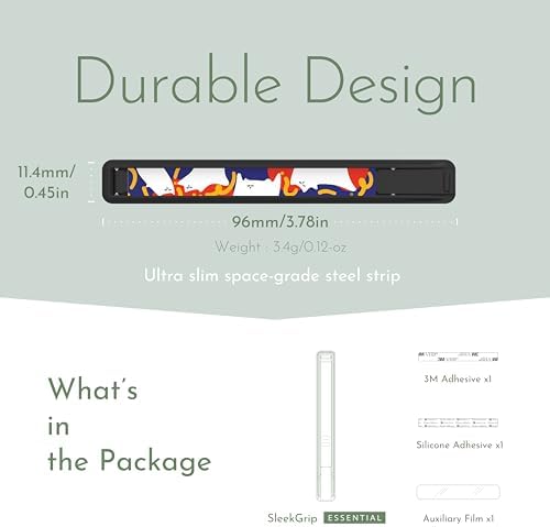 Sleek Strip Ultra-Thin Phone Grip & Kickstand – Lightweight Finger Holder for i Phone & Android – Customizable Loop Design with Dual Viewing Angles – Pocket-Friendly, Strong Adhesive, and Stylish Color Options for Enhanced Mobile Experience