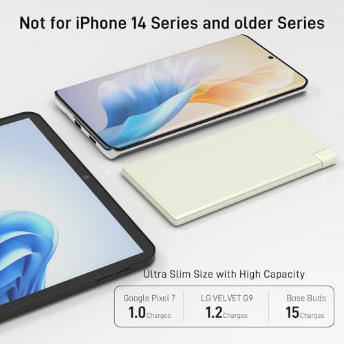 Auskang Slim Power Bank – 5000 m Ah USB-C Portable Charger with Built-in Cable, Airplane Safe Thin Battery Pack for i Phone 16, 15, Samsung, Google Pixel & Android Devices – Ultimate Travel Power Solution for Fast Charging and Enhanced Compatibility
