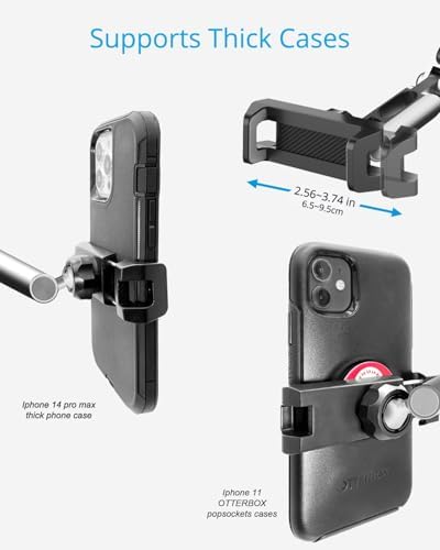 Revolutionary Aluminum Alloy Rear View Mirror Phone Holder – Multi-Angle Adjustable and Rotatable Mount for 4-7 Inch Smartphones – Ultimate Driving Safety and Seamless Connectivity for i Phone and Android Users – Effortless Installation and Modern Design