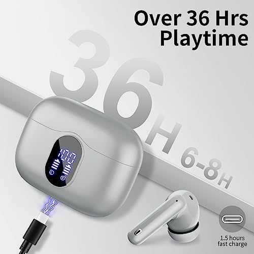Advanced Bluetooth 5.4 Wireless Earbuds with IP7 Waterproofing and Noise-Canceling Microphone – 36 Hours Playtime for Immersive Stereo Sound During Sports, Travel, and Daily Commutes – Ultimate Comfort and Durability for Active Lifestyles and Music Enthusiasts