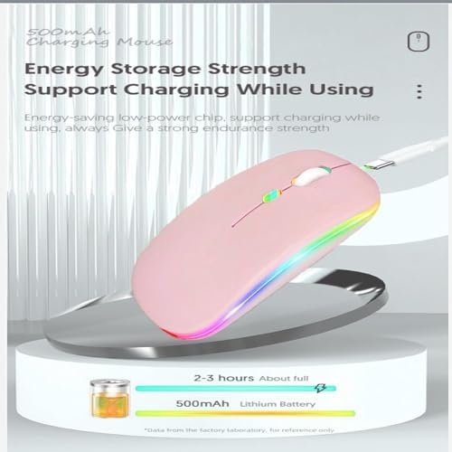 Seamless Productivity with 3 Pack Rosy Glow Red Wireless Bluetooth Mouse – Rechargeable, Silent, and Slim Dual Mode Mice for Laptop, Desktop, i Pad, and Mac – Perfect for On-the-Go Professionals and Students