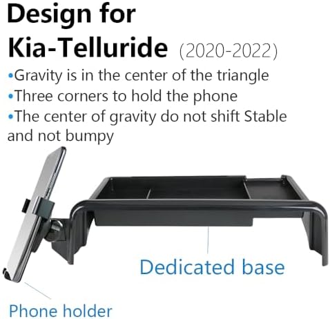 Kia Telluride Center Console Phone Holder – Premium Organizer for 2020-2022 Models, Enhancing Navigation & Driving Safety, Effortless Installation & Adjustable Viewing Angles, Stylish Auto Accessory for Mobile Devices