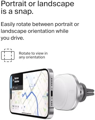 Effortless On-the-Go Charging: Belkin 15 W Magnetic Wireless Car Charger – Qi2-Certified, Mag Safe-Compatible Vent Mount for i Phone 12-16 & Samsung Galaxy S25 – Sleek Gray Design for Enhanced Device Stability and Fast Power Delivery