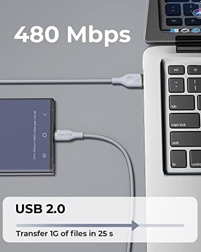 VOLTME Premium Nylon USB C Cable 2-Pack – 6 ft Fast Charging & Data Transfer Cable for Galaxy S10+/S10, Note 10/9, LG V30/V35, Moto Z2/Z3 – Universal Compatibility & Enhanced Durability for Efficient Charging Solutions
