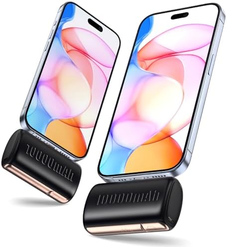 Ultra-Compact 10,000 m Ah Mini Power Bank with Fast Charge Technology – Integrated USB-C & i Phone Charging Cable Hidden in Lanyard – LCD Battery Status Display – Travel-Friendly Lipstick Design for Quick On-the-Go Power – Compatible with i Phone 6-16 Series, Samsung, Moto, LG & More – Charge Your i Phone to 60% in Just 30 Minutes – Perfect for Jetsetters and Daily Commuters