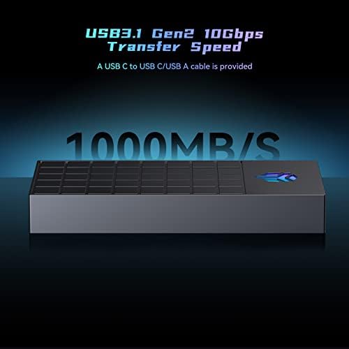 Yottamaster RGB Aluminum M.2 NVMe SSD Enclosure Adapter – 10 Gbps USB 3.1 Gen 2 Support for 2230/2242/2260/2280 M-Key/M+B Key SSDs, Up to 4 TB Capacity – Premium Heat Dissipation & Enhanced UASP Performance for Gamers and Professionals
