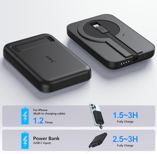 Compact Portable Charger for Apple Watch with Built-in Type-C Cable – 5200 m Ah Travel Power Bank for Apple Watch Series Ultra, 9, 8, 7, 6, SE, 5, 4, 3, 2 & i Phone 15 Pro Max – Efficient, Lightweight Design for On-the-Go Charging Solutions – Enhanced Compatibility and Fast Power Delivery