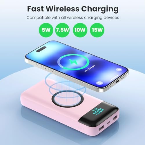 Ultimate 40800 m Ah Multi-Device Wireless Power Bank with Integrated Cables – 15 W Fast Charging Hub for i Phone 16/15/14/13/12 and Samsung Galaxy Series – Exceptional Portability, PD QC 4.0 Technology, LCD Indicator, Lightweight Design for Effortless On-the-Go Power Solutions – Unrivaled Compatibility and Safety Assurance