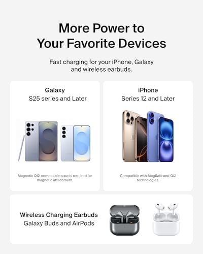 Elevate Your Charging Experience with the Belkin 2-in-1 Qi2 Wireless Charging Station – Fast 15 W Mag Safe Compatible Charger for i Phone 16, Apple Watch & Air Pods – Portable Phone Stand with 30 W Adapter – Sleek Black Design for Travel & Everyday Use – Ultimate Convenience & Speed