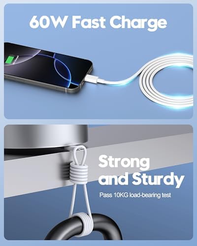 20 W Fast Charger Bundle for i Phone 16 Series & i Pad Models – Dual USB-C Wall Charging Blocks with 3 FT Cable for Lightning-Fast Device Power-Up and Enhanced Compatibility with Air Pods – Ideal for Busy Lifestyles and Travel