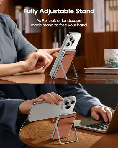 Ultra-Slim Kuulaa Mag Safe Wireless Power Bank 5000 m Ah – 20 W Fast Charging Portable Charger with Magnetic Wallet & Stand for i Phone 15/14/13/12 Pro Max – High-Performance USB-C Battery Pack for On-the-Go Convenience