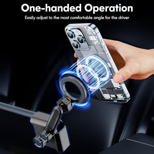 Tesla Magnetic Phone Mount for Models 3, Y, S, & X – Unmatched Strong Magnet Power, Mag Safe Compatible, 360° Rotating Design for Enhanced Navigation & Hands-Free Calls – Premium Accessory for Seamless Driving Experience