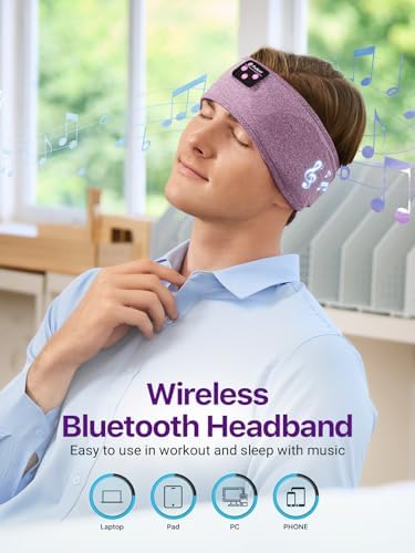 Fulext Bluetooth Sleep Headphones Headband – Ultimate Comfort for Side Sleepers, Thin HD Stereo Sound Quality – Ideal for Insomnia Relief and Travel Convenience – Perfect Gift for Men and Women – Enhanced Compatibility, Long-Lasting Battery Life for All Night Relaxation