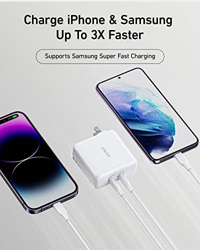 Anker 100 W Dual Port Fast Charger for Mac Book Pro & USB-C Devices – Compact Power Adapter for i Phone 15, i Pad Pro, Google Pixelbook – Unmatched Charging Speed & Versatility with Enhanced Compatibility – Trust the Leader in Innovative Power Solutions