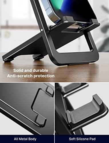 JSAUX Cell Phone Stand [2-Pack] Foldable Aluminum Adjustable Phone Holder for Desk Portable Travel Holder Office Desk Accessories Compatible with iPhone 15 14 13 12 11 Pro Max X Samsung S24 S23 Grey – Enhanced Compatibility and Speed