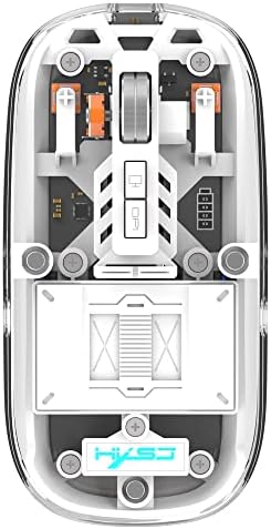 Sleek A.JAZZ Wireless Bluetooth 5.1 & 2.4 G Mini Mouse – Lightweight, Rechargeable, and Silent for Ultimate Focus in Office, PC, Mac, and i Pad Use – Stylish Transparent Design with Nano USB-C Receiver for Enhanced Compatibility and Performance