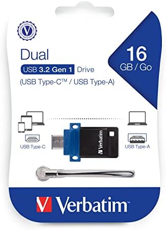 Verbatim 128 GB Dual OTG USB 3.2 Gen 1 Flash Drive – Versatile USB-C + USB-A Thumb Drive for Fast Data Transfers and Enhanced Storage Solutions – Perfect for Photos, Videos, and Documents on the Go