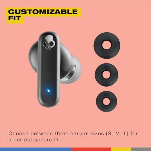 Skullcandy Smokin’ Buds Wireless Earbuds – Premium Bluetooth Headphones with Enhanced Noise Isolation, 20-Hour Playtime, IPX4 Sweat-Resistant Design – Ideal for Fitness Enthusiasts and Seamless Hands-Free Communication on i Phone & Android Devices