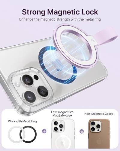 Elevate Your Mobile Usage with the Andobil 2025 Magnetic Phone Grip Holder – Unmatched Stability for i Phone 16 Pro Max Plus, 15/14/13/12 & Android Devices, Stylish Purple Finish – Ergonomic Ring Stand & Kickstand for Effortless Hands-Free Functionality and Seamless Mag Safe Compatibility