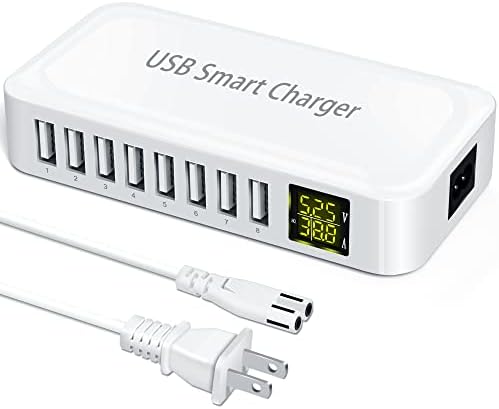 Ziwodiv 8-Port High-Speed USB Charging Station – 60 W/12 A Multi-Device Power Hub with LED Status Indicators for Quick Charging of i Phones, i Pads, Samsung Devices & More – Compact Desktop Solution for Home & Office Efficiency