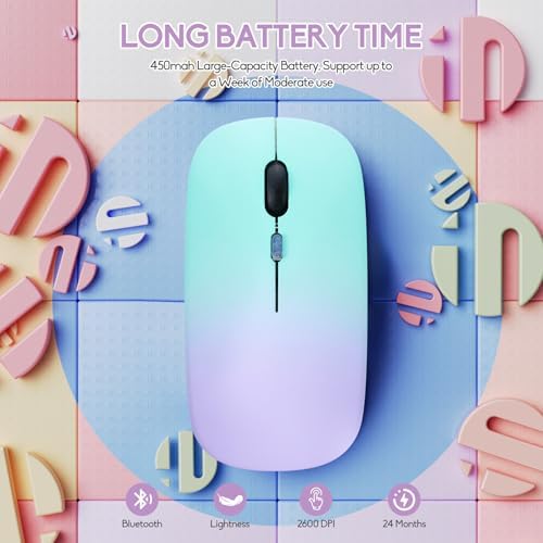 Seamless Productivity with 3 Pack Rosy Glow Red Wireless Bluetooth Mouse – Rechargeable, Silent, and Slim Dual Mode Mice for Laptop, Desktop, i Pad, and Mac – Perfect for On-the-Go Professionals and Students