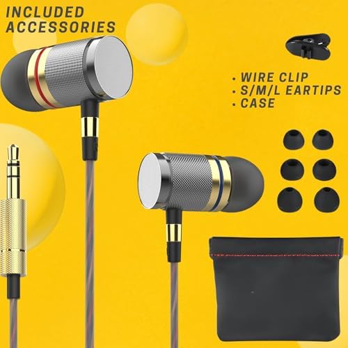 Elevate Your Audio Experience with Betron YSM1000 Wired Earphones – Noise Isolating Earbuds with Tangle-Free Cable and 3.5 mm Jack Compatibility for i Phone and More – Lightweight Comfort for Extended Use and Unmatched Sound Quality