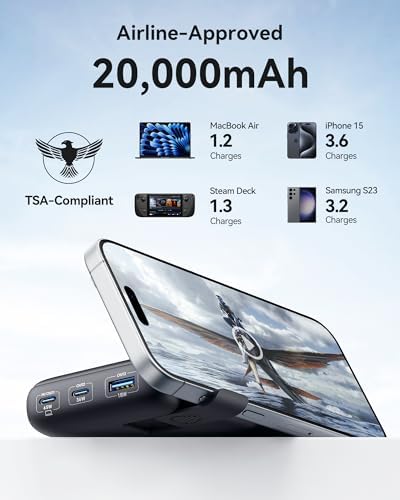 Ultimate INIU Power Bank 20,000 m Ah – 65 W Compact Fast Charger for Laptops, Tablets & Smartphones – Multi-Device USB-C Travel Power Bank with PD & QC Technology – Ideal for Mac Book, i Pad, Steam Deck, i Phone 16/15, Samsung Galaxy S22 – Unmatched Portability & Efficiency