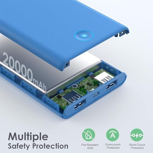 Ultra-Slim 20,000 m Ah Power Bank Duo – Fast Charging Portable Charger with Dual USB Outputs for i Phone 16/15/14/13/12/X and Samsung S24/S23 – Lightweight External Battery Pack for On-the-Go Power Solutions
