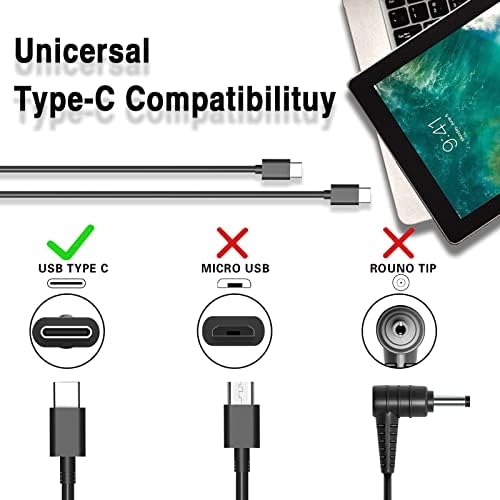 High-Speed 65 W USB-C Charger for Dell Latitude & XPS Series – Versatile AC Adapter Compatible with 5520, 5420, 7320, Chromebook 3100, XPS 13 & More – Enhanced Power Delivery & Durability with One-Year Warranty – Optimal for Fast Charging & Reliable Performance