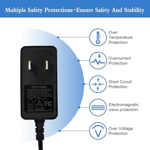 Universal 6 V 2 A AC Adapter Dual Pack – Efficient Power Supply with 9 Interchangeable DC Plug Tips for Maximum Device Compatibility – Perfect for Sensor Trash Cans, Elliptical Monitors & More – Reliable 12 W Output for Rapid Charging and Extended Device Lifespan