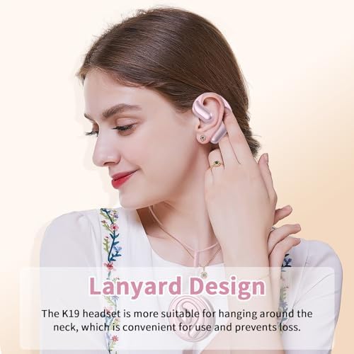 Stylish Pink Open Ear Bluetooth 5.4 Earbuds – Sweat-Resistant True Wireless Headphones with ENC Microphone for Clear Calls, 8-Hour Playtime – Ideal for Active Lifestyles and Seamless Connectivity
