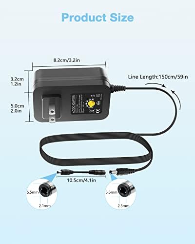 Universal 36 W AC/DC Power Adapter with 14 Interchangeable Tips – Adjustable 3-12 V Output for Optimal Device Compatibility – Efficient Power Supply Converter for Electronics, Routers, and More – Compact Design for Home and Travel Use