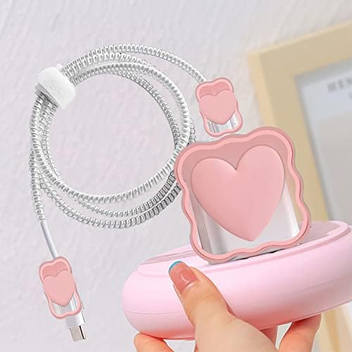 Charming Kawaii Waves DIY Cable Protector for i Phone Chargers – 3 D Love Heart Design, Durable Data Cable Saver for i Phone 11, 12, 13, 14, Pro Max, XS, XR, X, 7, 8 Plus – Lightweight & Easy to Install for Enhanced Charging Experience – Perfect i Phone Charger Accessory to Prevent Fraying and Damage