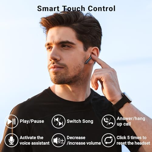 Aoslen Bluetooth 5.3 Wireless Earbuds – Ultimate Hi-Fi Stereo Experience with 42-Hour Playtime, IPX7 Waterproof Rating for Active Lifestyles, Enhanced Call Clarity via 4 ENC Microphones, LED Battery Display for Seamless Compatibility with i OS and Android Devices