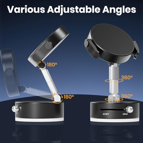 Revolutionary 360° Magnetic Vacuum Phone Holder – All-Surface Universal Smartphone Mount for Car, Gym, and Home Use – Advanced Clamping Technology for Unmatched Stability – Effortless Hands-Free Operation with Compact, Foldable Design – Ideal for Seamless Navigation and Accessibility – Elegant White Finish for Modern Aesthetics