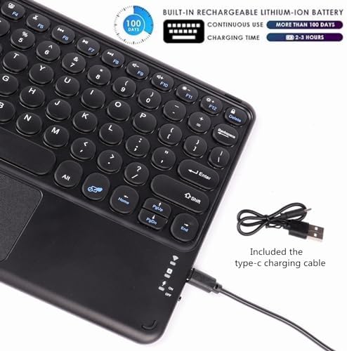 Ultra-Slim Pink Bluetooth Keyboard with Touchpad – Multi-Device Compatible Rechargeable Wireless Keyboard for i Pad, i Phone, Android, PC & Mac – Effortless Typing & Intuitive Navigation for On-the-Go Professionals and Students