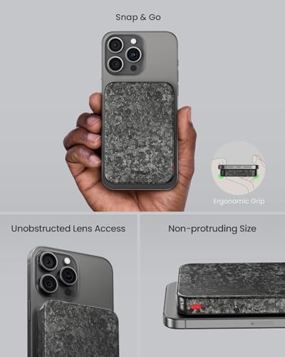 Ultra-Slim Carbon Mag Safe Power Bank – 5000 m Ah Lightweight Charger for i Phone 16 Pro Max/15/14/13 Series – 20 W PD Fast Charging with Durable Carbon Fiber Design – Effortless Magnetic Connection for On-the-Go Power