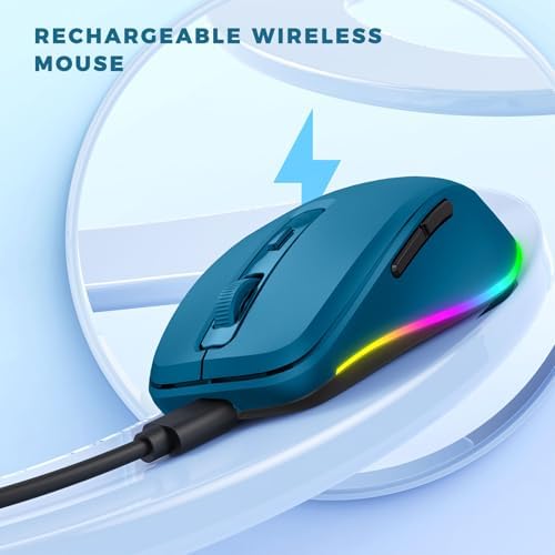 PEIOUS Rechargeable Wireless Mouse with LED – Innovative Jiggler Technology to Keep Your Computer Awake – Sleek Black Design for Optimal Comfort and Productivity