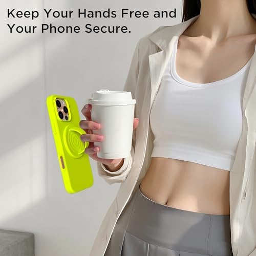 Revolutionary Magnetic Phone Ring Grip Holder – Ergonomic Silicone Finger Loop for i Phone Pro Max/Plus, 12/13/14/15/16 Series – Compatible with Mag Safe – Oat Color Enhances Aesthetics and Comfort – 360-Degree Rotation for Effortless Use – Secure Your Device with Style and Stability – Essential Smartphone Accessory for Unmatched Usability and Convenience