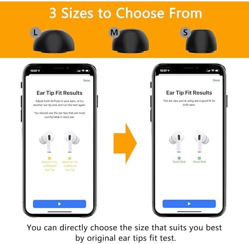 Premium Memory Foam Ear Tips for Air Pods Pro (1 st & 2 nd Gen) – Ultimate Comfort & Noise Isolation, Secure Fit Replacement Buds, Anti-Slip Design, Fits Charging Case, 3 Pairs (Black, Large) – Enhance Your Audio Experience with Superior Sound Quality and Compatibility