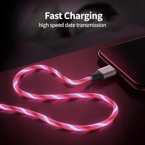 Illuminate Your Charging Experience: 6 ft LED Light-Up MFi Certified i Phone Charger Cable – Fast Charging for i Phone 14, 13, 12, 11 Pro Max, XR, X, SE, 8 Plus, i Pad & i Pod (Vibrant Purple) – Stylish, Durable, and Convenient Performance