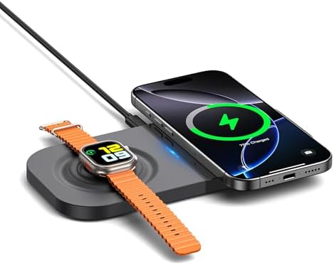 Ultimate 3-in-1 Magnetic Wireless Charging Station – High-Speed 20 W Foldable Charger for i Phone 12-16 Series, Apple Watch 10/Ultra 2, and Air Pods 4 – Portable Travel-Friendly Design with Adapter for Seamless Power Solutions