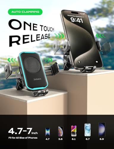 Optimal 15 W Wireless Car Charger with Auto-Clamping Phone Holder – Fast Charging for i Phone 12-16 & Samsung Galaxy S10+ to S24 Ultra – Sleek Black Design for Modern Vehicles – Effortless Installation & Ultimate Device Security on the Road