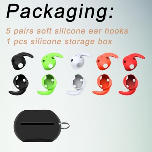 Upgrade Your Beats Studio Buds with Premium Silicone Ear Tips – Anti-Slip Comfort Grip Replacement Ear Hooks, 2 Pairs in Sleek Black for Enhanced Fit and Sound Quality